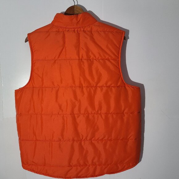 Vintage 80s Weather Wise Orange Tennessee Large Button Vest Made In USA - Picture 4 of 4